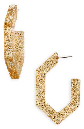 Madewell Glitter Oversize Geometric Hoop Earrings | Nordstrom