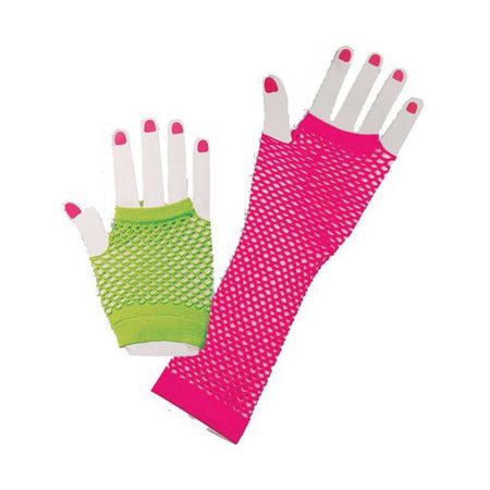 Neon Fishnet 80s Gloves - Walmart.com