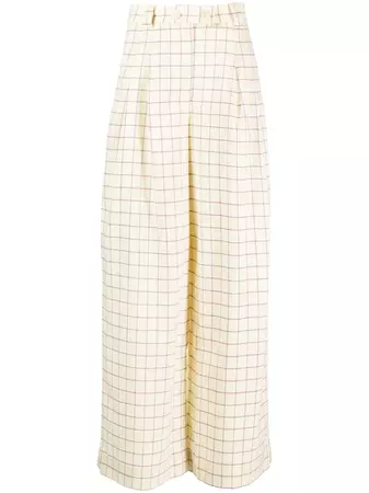 Stella Nova Eline windowpane-print wide-leg Trousers - Farfetch