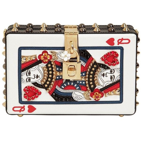 Dolce & Gabbana Queen of Hearts Leather Clutch