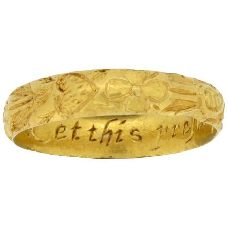 Post Medieval Posy Ring 'Let this present my good intent', circa 17th Century For Sale at 1stdibs