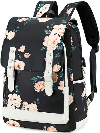 Amazon.com: LEDAOU School Backpack for Teen Girls Laptop Backpacks 15.6 inch Floral Daypack Women Bookbag School Bag for College Travel (Floral Black) : Electronics