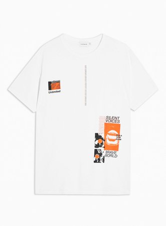 orange print tshirt