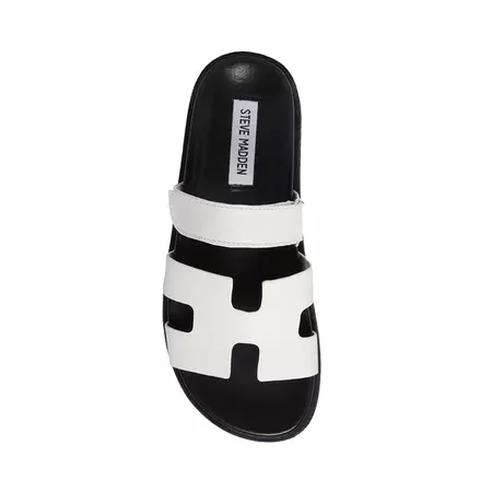 MAYVEN White/Black Flatform Slide Sandal | Women's Sandals – Steve Madden