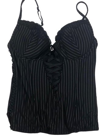 black pinstripe corset top