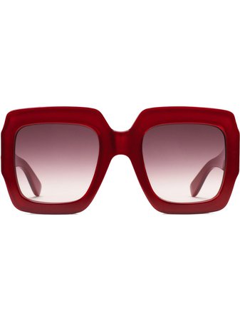 Gucci Eyewear Square-Frame Sunglasses 491426J0740 Red | Farfetch