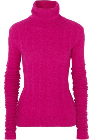 Jacquemus | Sofia cable-knit alpaca-blend turtleneck sweater | NET-A-PORTER.COM