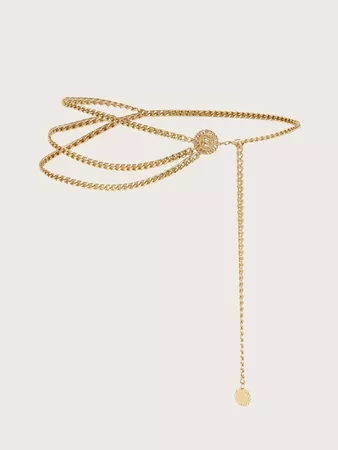 Hollow Round Flower Decor Asymmetrical Waist Chain | SHEIN