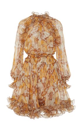Ruffled Floral-Print Silk-Chiffon Mini Dress by Zimmermann | Moda Operandi