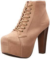 lace up camel chunky heels boots - Buscar con Google