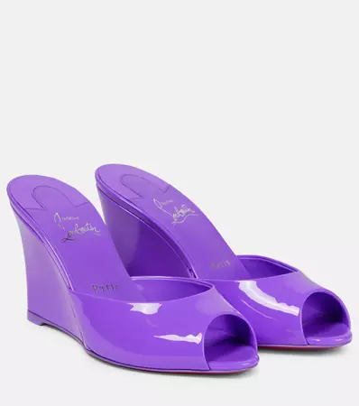 Me Dolly Zeppa Patent Leather Sandals in Purple - Christian Louboutin | Mytheresa