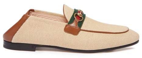 Brixton Collapsible Heel Canvas Loafers - Womens - Tan Multi