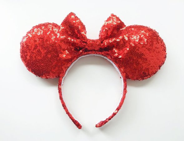 Red Sequin Minnie Ears Red Mickey Ears Minnie Ears Mickey | Etsy