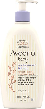 Amazon.com: Aveeno Baby Calming Comfort Moisturizing Lotion with Lavender, Vanilla and Natural Oatmeal, 18 fl. oz: Health & Personal Care