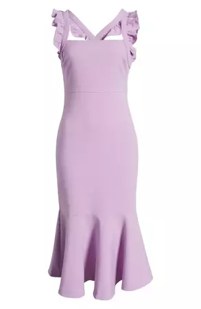 LIKELY Hara Ruffle Strap Midi Dress | Nordstrom