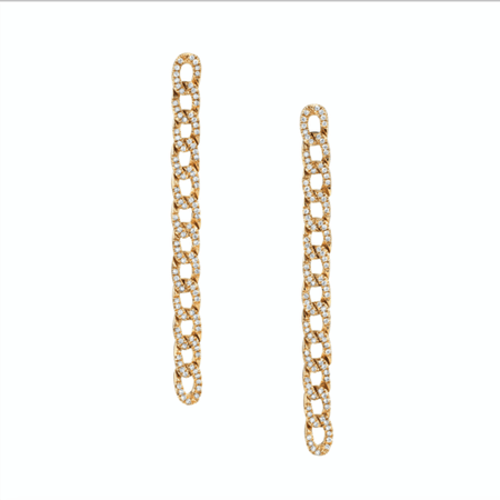 Long diamond chain link earrings - Anita Ko