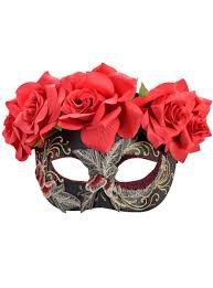 red masquerade mask
