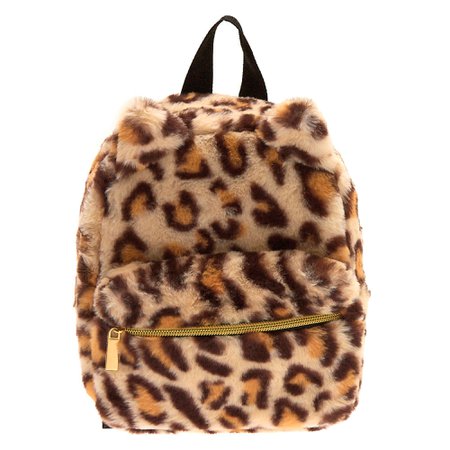 Claire's Club Fuzzy Leopard Backpack | Claire's