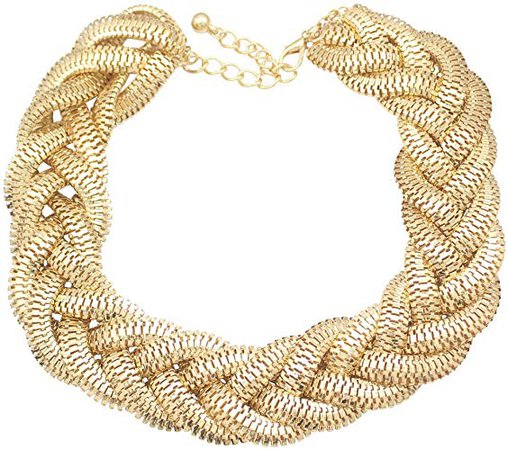 Q&Q Fashion Vintage Gold Egyptian Cleopatra Style Bold Snake Braided Chain Statement Bib Necklace,19.7": Amazon.co.uk: Jewellery