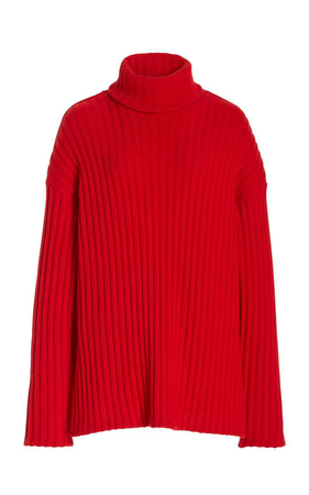 LaQuan Smith Ribbed Knit Turtleneck Sweater