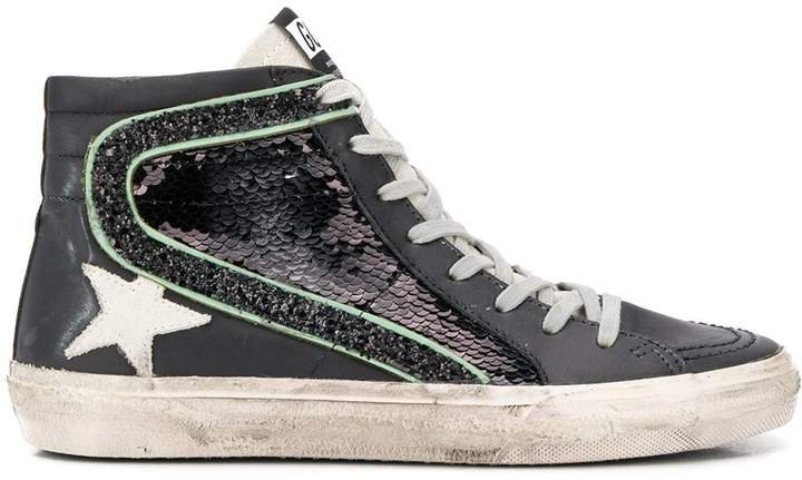 Ice Star sequinned high-top sneakers