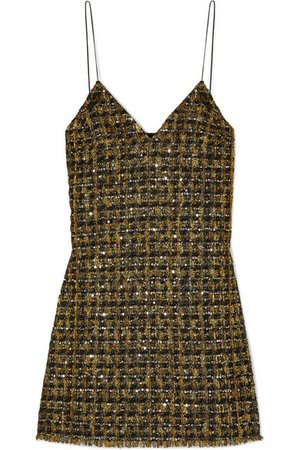 Balmain | Sequined metallic tweed mini dress | NET-A-PORTER.COM
