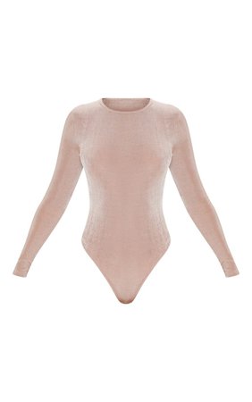 Light Pink Glitter Long Sleeve Bodysuit | PrettyLittleThing USA