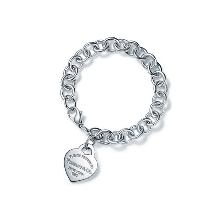 Pulseira com berloque de coração Return to Tiffany™ em prata de lei. | Tiffany & Co.