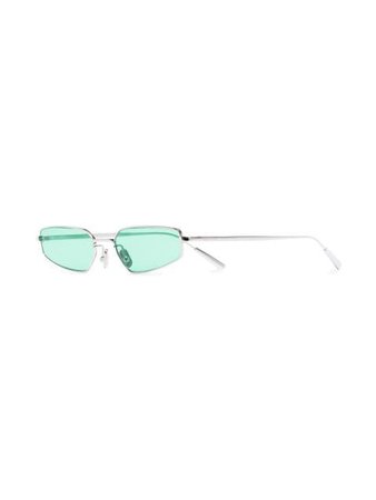 Shop green & silver AMBUSH Astra rectangle-frame sunglasses with Express Delivery - Farfetch