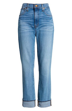 Madewell The High Waist Slim Boyjean Boyfriend Jeans (Bernall Wash) (Regular & Plus Size) blue