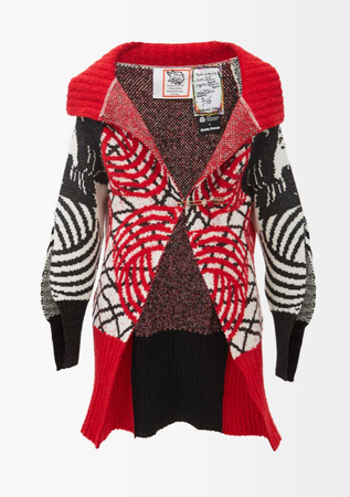 red black designer sweater/cardigan