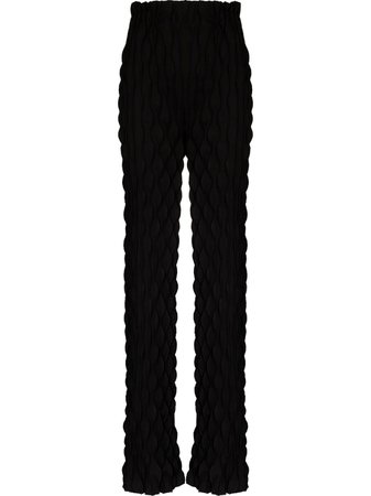 FEBEN high-waisted textured-finish Trousers - Farfetch