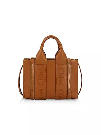 Shop Chloé Mini Woody Leather Tote Bag | Saks Fifth Avenue