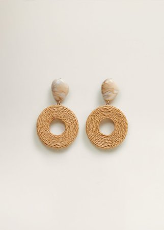 Wood hoop earrings - Women | Mango USA
