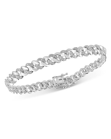 Bloomingdale's Men's Diamond Link Bracelet in 14K White Gold, 0.60 ct. t.w. - 100% Exclusive | Bloomingdale's