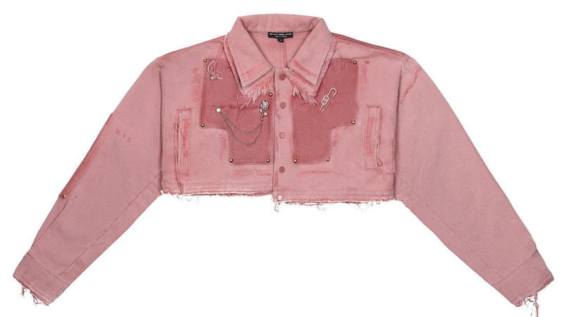 pink cropped jacket