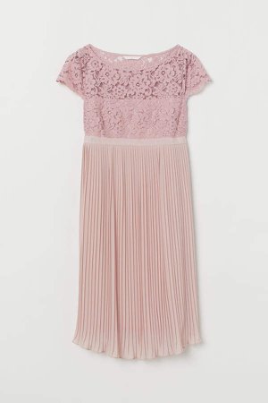 MAMA Pleated Dress - Pink