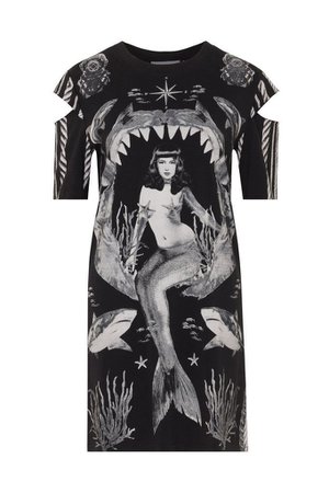 Pin-up Mermaid Dress By Jawbreaker - Dark Fashion Clothing