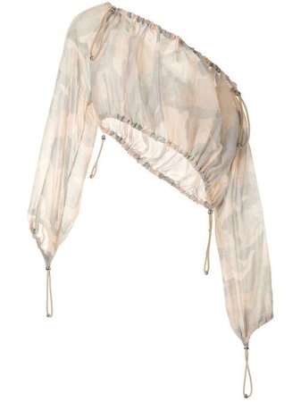 Shop Dion Lee camouflage balloon blouse with Express Delivery - FARFETCH