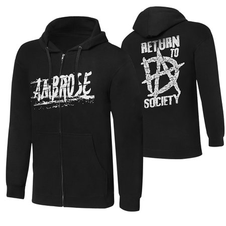 Dean Ambrose "Return to Society" Full Zip Hoodie Sweatshirt - WWE US