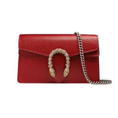 hibiscus red leather Dionysus leather super mini bag | GUCCI® US