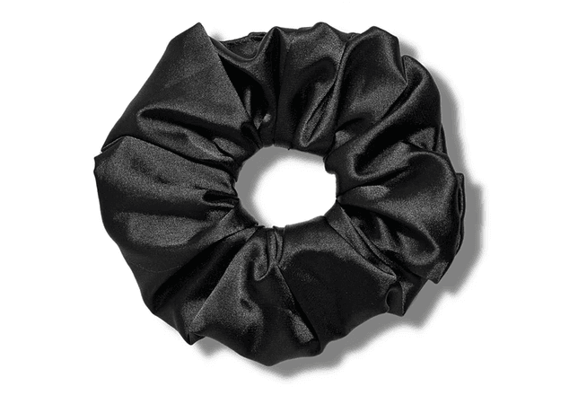 Black Scrunchie Hair Tie | Soft Satin Scrunchie | Gray Elastic Hair Tie Scrunchies | Homemade Scrunchies | Gift For Her | XXL Scrunchie