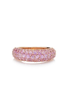 18k Gold Small Dome Ring In Pink Sapphire By Piranesi | Moda Operandi