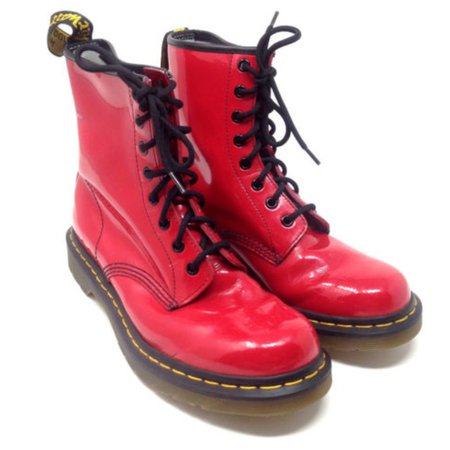 Dr. Martens Shoes | Dr Martens 46 Red Patent Leather Combat Boots 9 | Poshmark