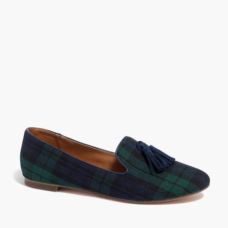 Cora loafers in plaid with tassels