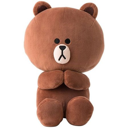 LINE FRIENDS Character Plush Doll Toy SITTING BROWN Bear