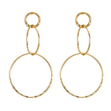 Gold Drop Earrings, Interlocking Hoops Linked Dangle Earrings for Girls Costume Jewelry: Clothing