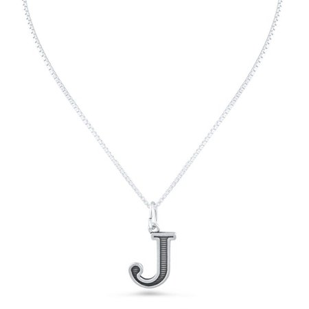 silver j necklace - Google Search