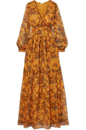 Eywasouls Malibu | Lola tiered printed chiffon maxi dress | NET-A-PORTER.COM