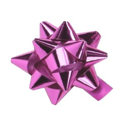 Star Bows - 6.5cm - Metallic Hot Pink